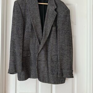 Haggar Men's Black and White Checkered Blazer